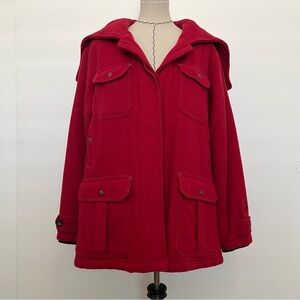Women’s Woolrich “ruby” red wool jacket, newer model 504